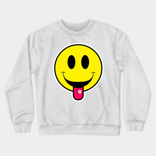 Acid Trip Smiley Face Crewneck Sweatshirt by WalkDesigns